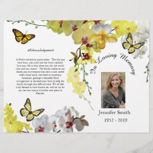 Flyer Programa Funeral De Orquídeas Amarelas Bi-Fold