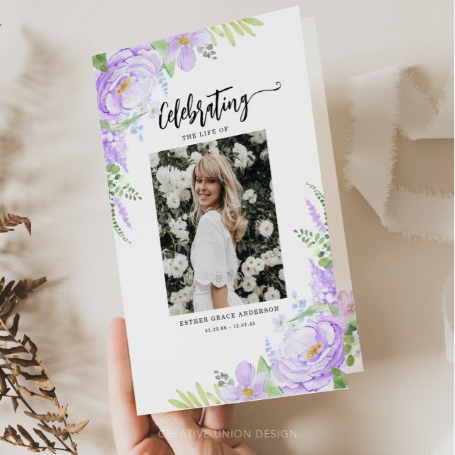 Flyer Programa Funeral Dobrado de Petais Roxos Suaves (Criador carregado)