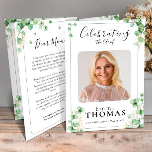 Flyer Programa Funeral Verde, Ordem de Serviço, Foto