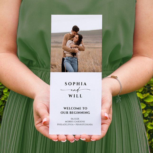 Flyer Programa Moderno de Casamento Triplicado (Criador carregado)