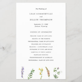 Flyer Programa Rustic Floral de Casamento de Orçamento d