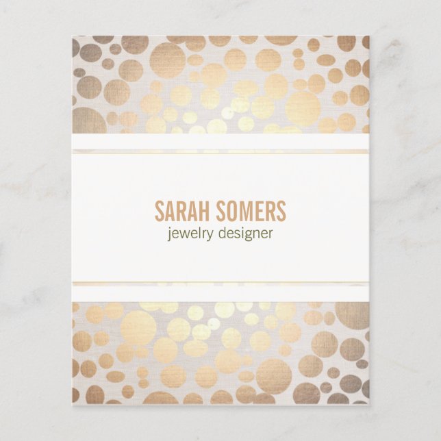 Flyer Projetista de joias Faux Dourado Circle Linen Look (Frente)