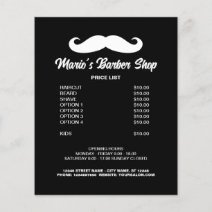 Flyer Promo de lista de preços do salão compre de cabelo