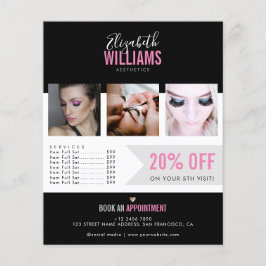 Flyer Promo do Salão de Beleza Chic Black Pink