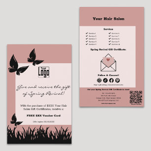 Flyer Promoção de Certificado de Gift de Revival de Prim