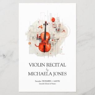 Flyer Promoção de Evento de Recital Musical de Violinist
