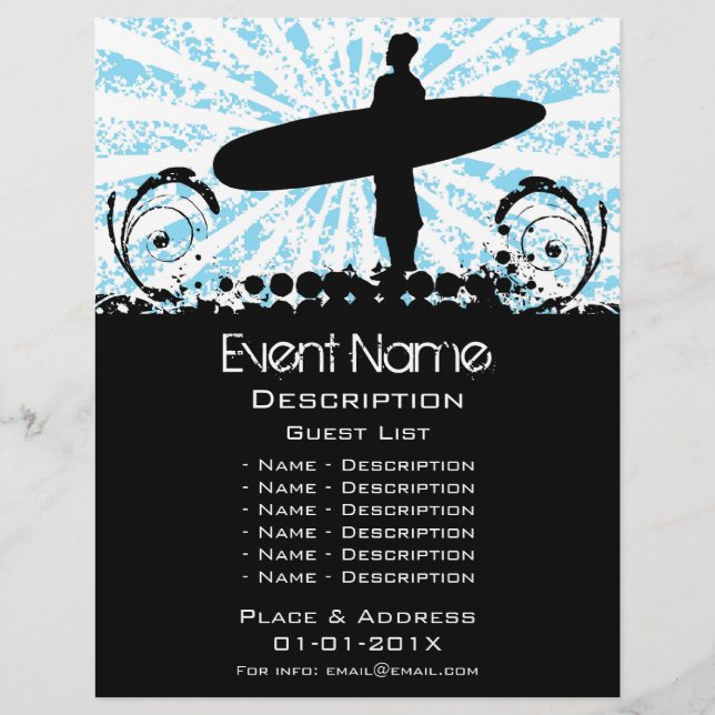 Flyer Promoção de Evento de surf (Frente)