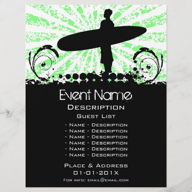 Flyer Promoção de Evento de surf (Frente)