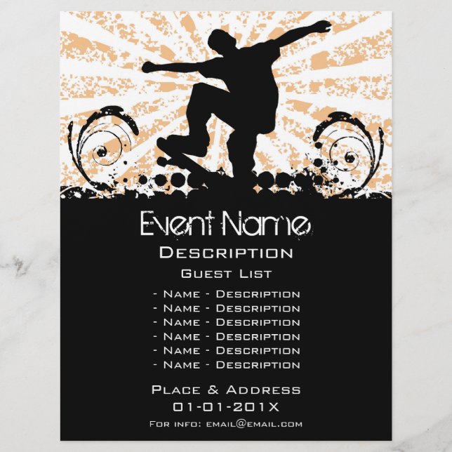 Flyer Promoção de eventos de skate (Frente)