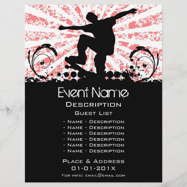 Flyer Promoção de eventos de skate (Frente)