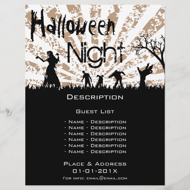 Flyer Promoção de eventos do Halloween (Frente)