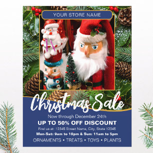 Flyer Promoção de Férias de Natal Foto Personalizada Azu