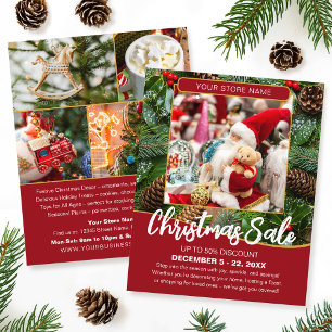 Flyer Promoção de Natal Compras Festivas Vermelho Intens