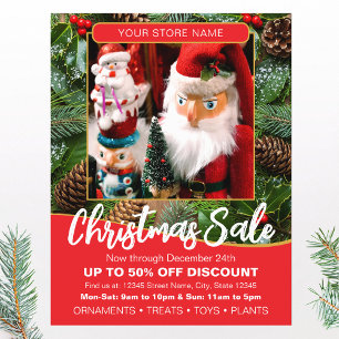 Flyer Promoção de Natal Personalizada com Foto Vermelha 