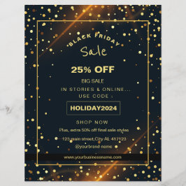 Flyer Promoção de venda de férias Beautiful Golden Spark