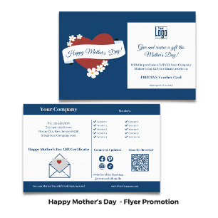 Flyer Promoção do Dia das Mães Red Heart Azul Branco