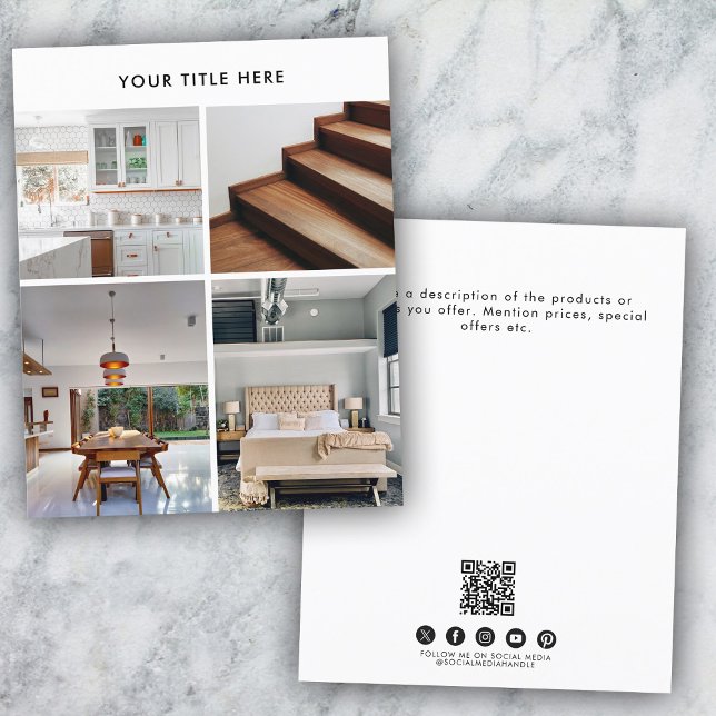 Flyer Promocional Business 4 com dupla face (Business 4 Promotional Photo Double Sided Flyer)