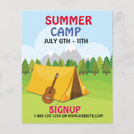 Flyer Promocional de acampamento de verão