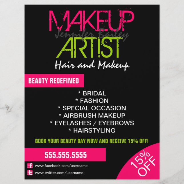 Flyer Promocional de Artista Makeup (Frente)