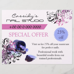 Flyer Promocional de Bar de Nail Technician / Nail