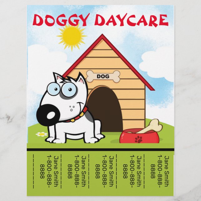 Flyer Promocional de Cartoon Doggy Daycare (Frente)