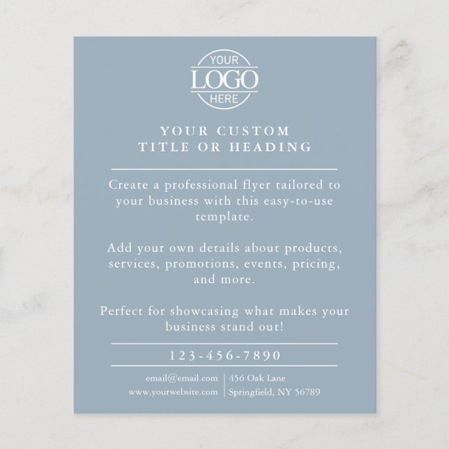 Flyer Promocional de logotipo de negócios azul empoeirad (Frente)