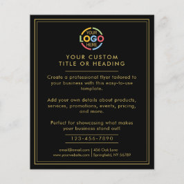 Flyer Promocional de logotipo Dourado preto simples mode
