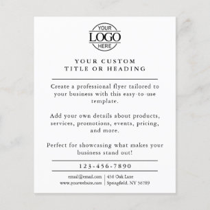 Flyer Promocional de logotipo para empresas preto e bran
