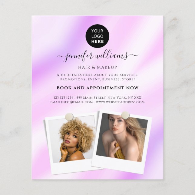 Flyer Promocional de logotipo personalizado elegante Rox (Frente)