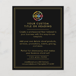 Flyer Promocional de logotipo preto e branco moderno par