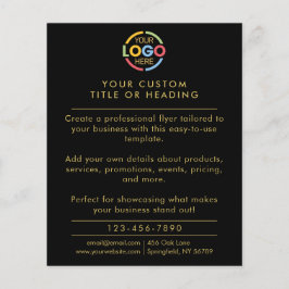 Flyer Promocional de logotipo preto e branco moderno par
