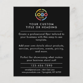 Flyer Promocional de logotipo preto minimalista moderno
