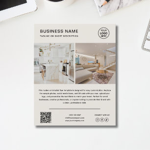Flyer Promocional de Negócios com Foto de Logotipo