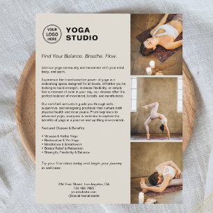 Flyer Promocional de Professores Instrutores Yoga