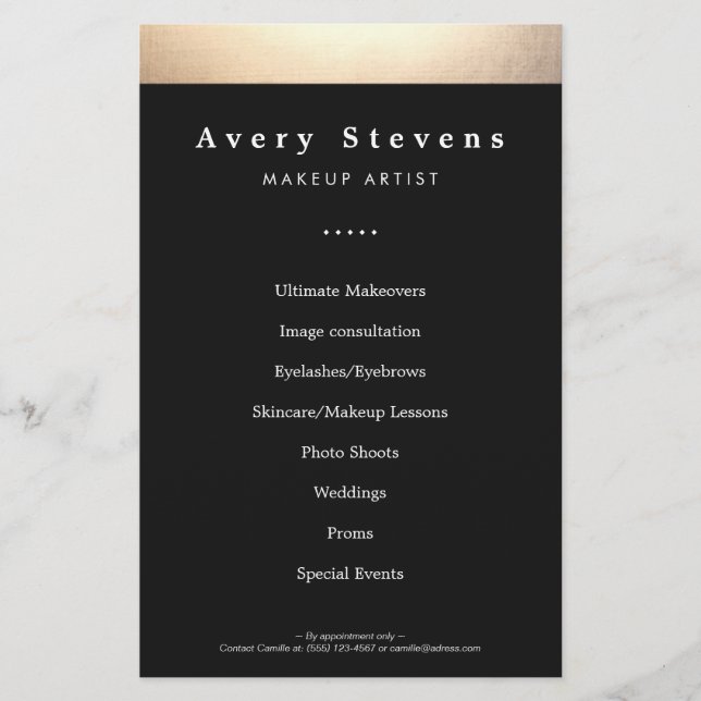 Flyer Promocional de Salão da Bela Dourada e Negra (Frente)