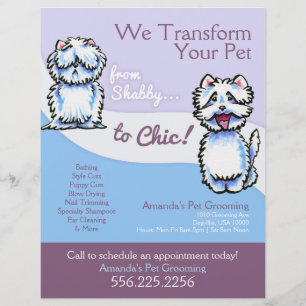 Flyer Promocional de Westie do chique do Groomer do cão