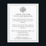 Flyer Promocional Elegante de logotipo para empresas pre<br><div class="desc">Promova sua empresa com este minimalista passageiro preto e branco, perfeito para a promoção de marcas corporativas de marketing e pequenas empresas. Personalize-o com o logotipo e o texto da sua empresa para uma aparência elegante e profissional. Ideal para publicidade e eventos de promocional, este folheto ajuda sua empresa a...</div>