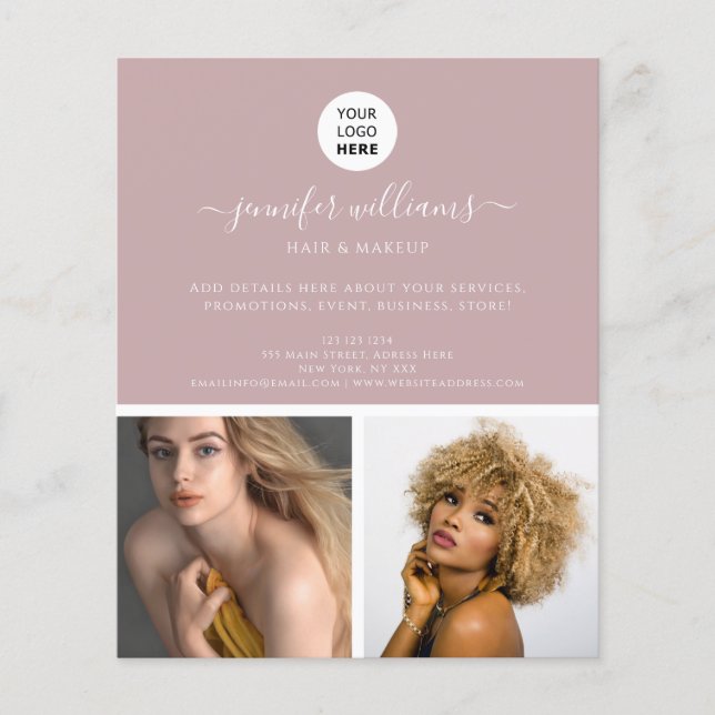 Flyer Promocional Mínimo Elegante Rosa Moderno (Frente)