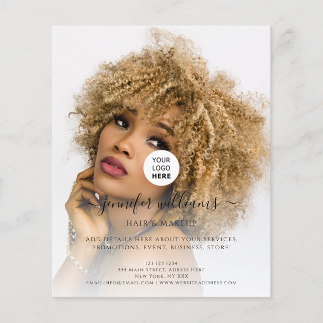 Flyer Promocional personalizado de logotipo fotográfico  (Frente)