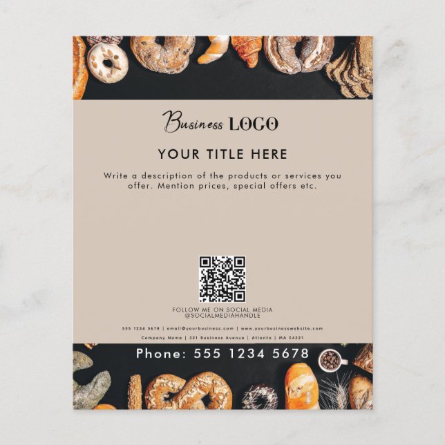 Flyer Promocional profissional para empresa 2 Beige de f (Frente)