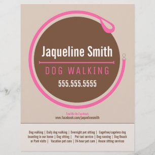 Flyer Promocional Rosa de Leash Walker