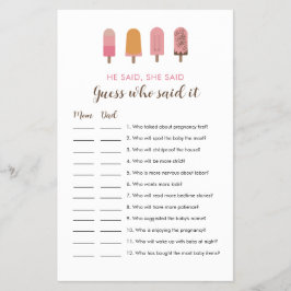 Flyer Pronto para o Chá de fraldas Adivinha quem disse o