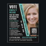 Flyer Propaganda de Campaiger Político em Tendência Mode<br><div class="desc">Folheto de propaganda do moderno candidato político moderno pela Loja de Cartão de visita.</div>