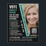 Flyer Propaganda de Campaiger Político em Tendência Mode<br><div class="desc">Folheto de propaganda do moderno candidato político moderno pela Loja de Cartão de visita.</div>