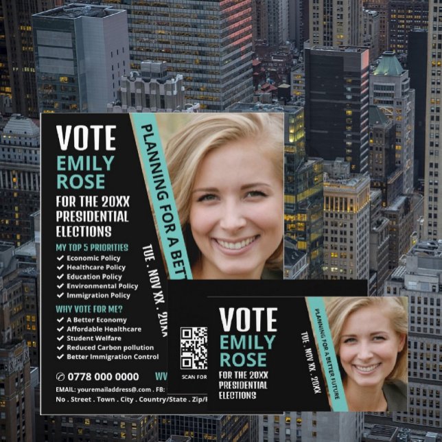 Flyer Propaganda de Campaiger Político em Tendência Mode (Criador carregado)