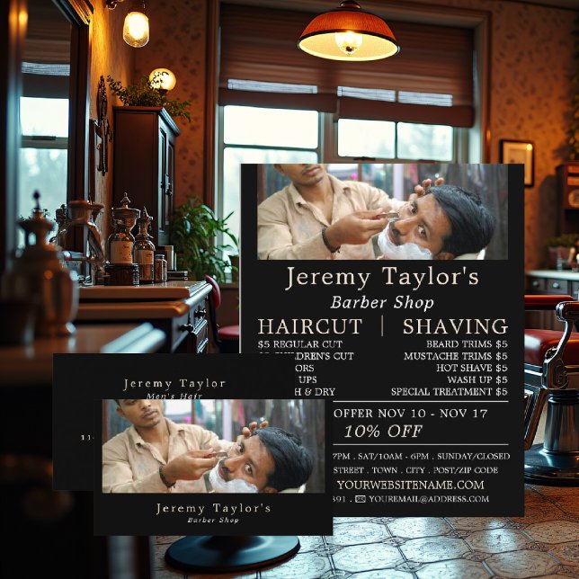 Flyer Propaganda em Fecho Próximo, Publicidade de Barbei (Criador carregado)