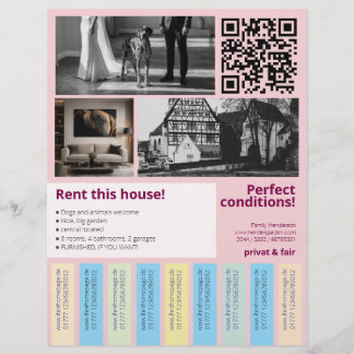 Flyer Propriedade de Casa Nova para Aluguel Tiras para A
