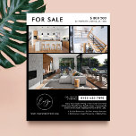 Flyer Propriedade De Fotografias De Logotipo Preto Minim<br><div class="desc">Propriedade imobiliária minimalista para venda do folheto de marketing com espaço para seu logotipo e 3 fotos. Este folheto de marketing de propriedades preto e branco totalmente personalizável apresenta um simples design com espaço para o seu texto personalizado e detalhes de propriedade. Uma maneira fácil de anunciar suas listas de...</div>