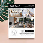 Flyer Propriedade De Marketing De Fotografias De Logotip<br><div class="desc">Propriedade imobiliária minimalista para venda do folheto de marketing com espaço para seu logotipo e 3 fotos. Este folheto de marketing de propriedades preto e branco totalmente personalizável apresenta um simples design com espaço para o seu texto personalizado e detalhes de propriedade. Uma maneira fácil de anunciar suas listas de...</div>