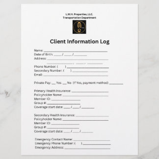 Flyer Propriedades de L.W.H., LLC. Registro de Informaçõ